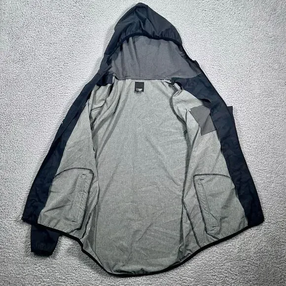 Vuori Outdoor Trainer Shell Jacket Men’s Large Black Camo Full Zip Hooded Hiking - Picture 4 of 8